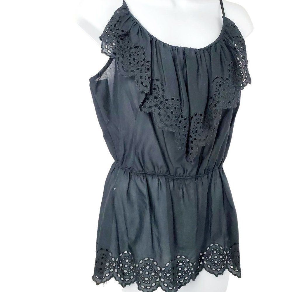 GAP Small BLACK Ruffle Tank Top - Picture 3 of 7
